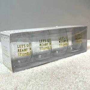 Slant “Get Ready to Stumble” S/4 16 Oz Stemless Wine Acrylic Glasses